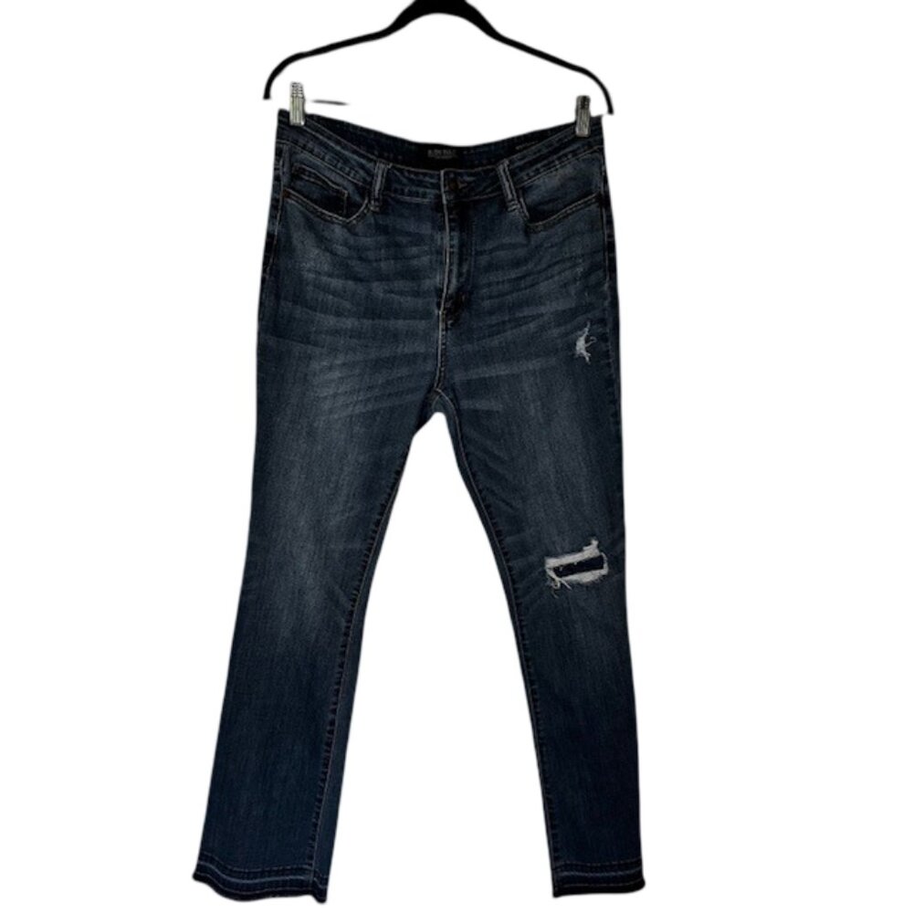 Judy Blue Women's Bootcut Distressed Medium Wash Denim Jeans Size 15/32